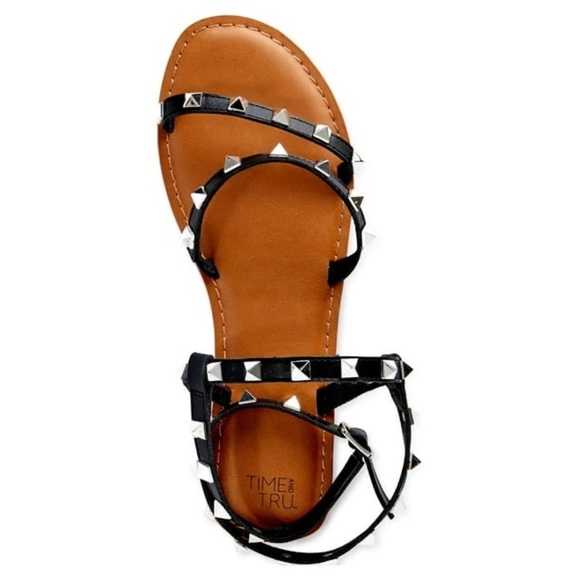 Time and Tru Women's Studded Gladiator Sandals - 9 - Picture 6 of 7
